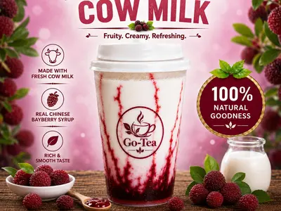 Go-Tea Bayberry Yang Mei Cow Milk