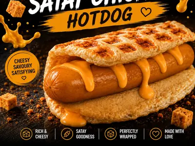 Go-Tea Nacho Cheese Chicken Satay Hot Dog Wrap
